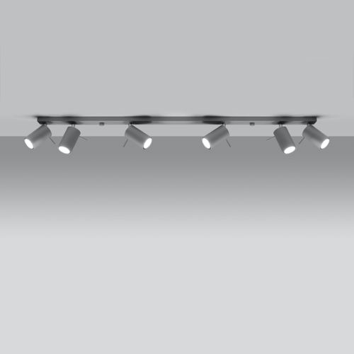 Plafonnier Acier Gris Gu10 6 Ring