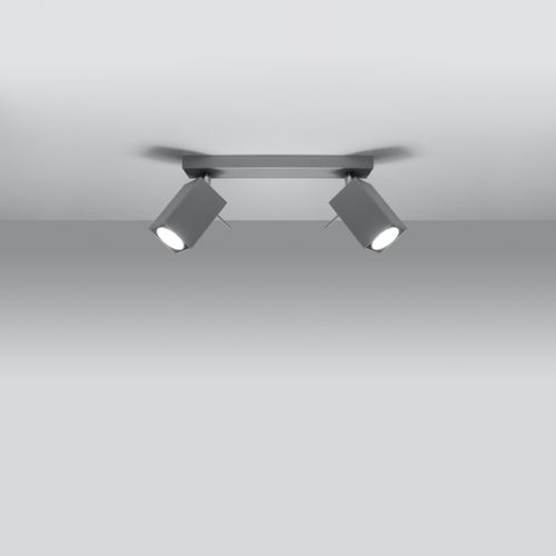 Plafonnier Acier Gris Gu10 2 Merida