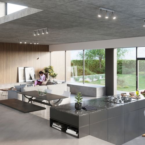 Plafonnier Acier Gris Gu10 2 Merida