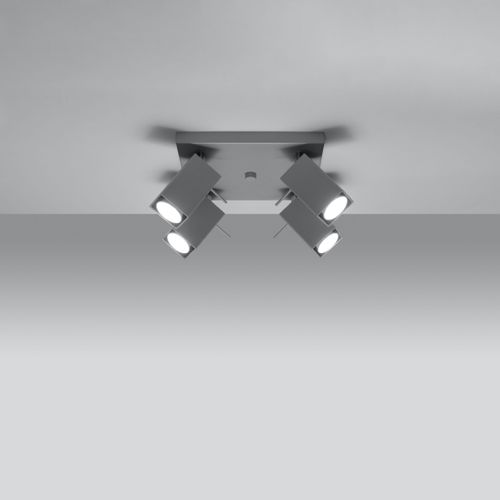 Plafonnier Acier Gris Gu10 4 Merida