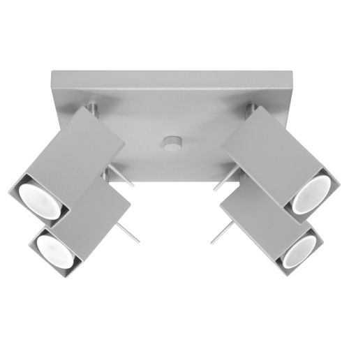 Plafonnier Acier Gris Gu10 4 Merida