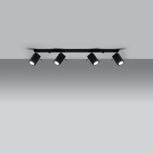 Plafonnier Acier Noir Gu10 4 Merida Line