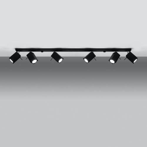 Plafonnier Acier Noir Gu10 6 Merida