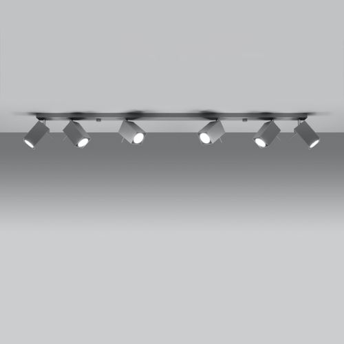 Plafonnier Acier Gris Gu10 6 Merida