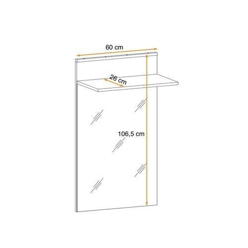 Miroir Mural "armario" 107cm Chêne