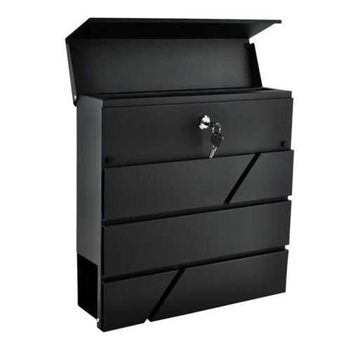 Boîte Aux Lettres, Fente, Avec Porte-journaux Noir