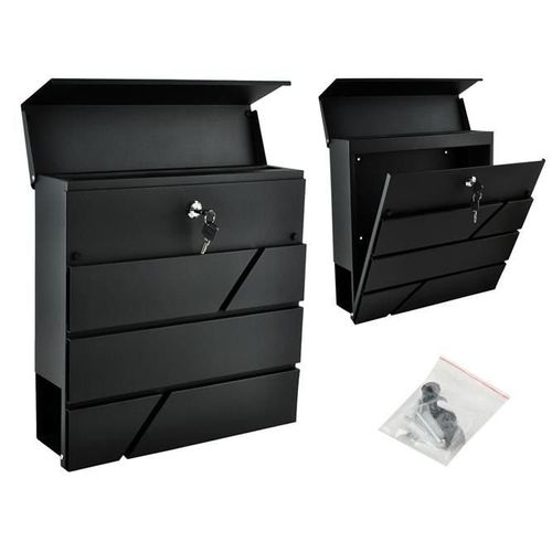Boîte Aux Lettres, Fente, Avec Porte-journaux Noir