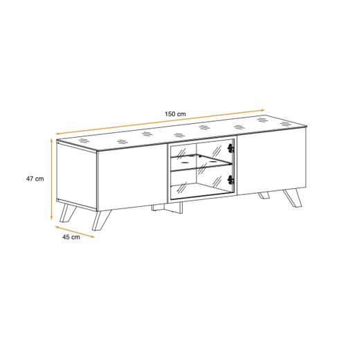 Meuble TV Design LED "thin" 150cm Noir et Naturel