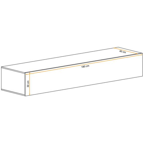 Banc TV Mural Design "switch" 180cm Gris