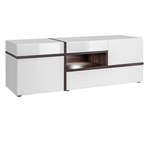 Meuble TV Design LED "cross" 150cm Blanc