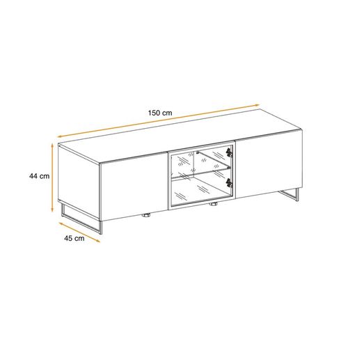 Meuble TV Design 2 Portes "plank" 150cm Naturel