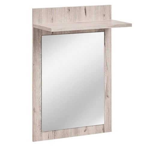 Miroir Étagère En Bois "gustavo" 88cm Naturel