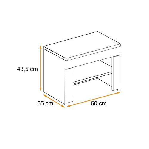 Meuble à Chaussures Bois "gustavo" 60cm Naturel