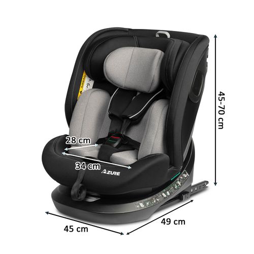 Azure Siège-auto Évolutif I-size 360° Enfants De 40 à 150 Cm Isofix Top Tether    Gris