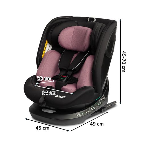 Azure Siège-auto Évolutif I-size 360° Enfants De 40 à 150 Cm Isofix Top Tether    Rose