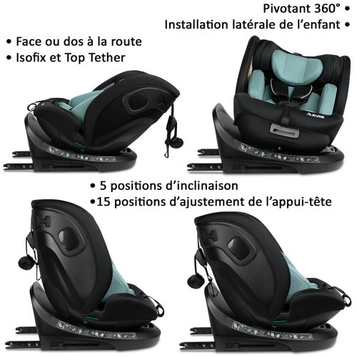 Azure Siège-auto Évolutif I-size 360° Enfants De 40 à 150 Cm Isofix Top Tether    Menthe