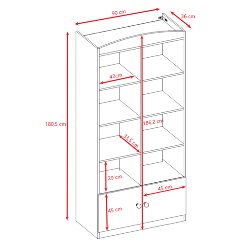 Bibliothèque Enfant Double - Azur