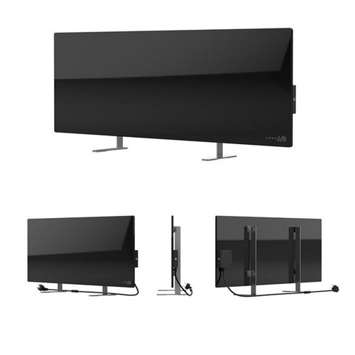 Radiateur Intelligent Premium Eco Gh2s: 700w, Chauffage Infrarouge + Convection, Verre Trempé, Noir