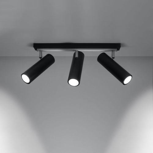 Plafonnier Acier Noir Gu10 3 Direzione