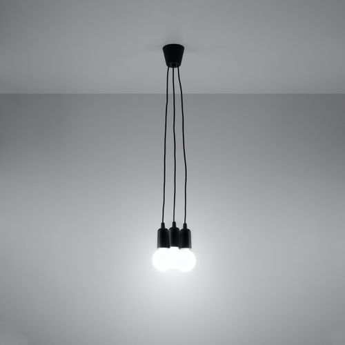 Suspension Pvc Noir E27 3 Diego