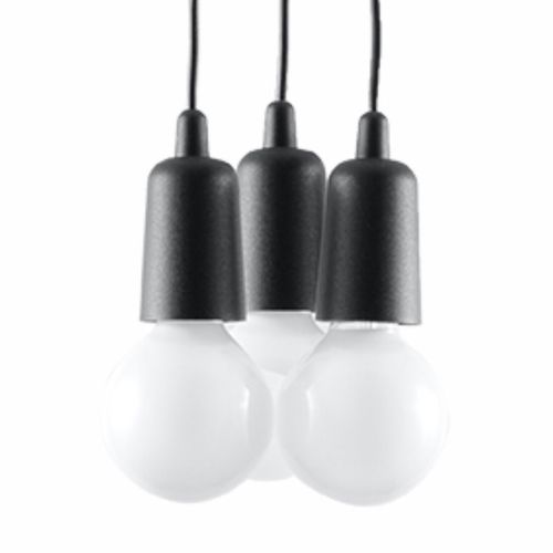 Suspension Pvc Noir E27 3 Diego