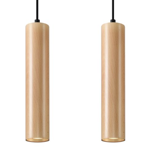 Suspension Bois Bois Naturel Gu10 2 Lino Line
