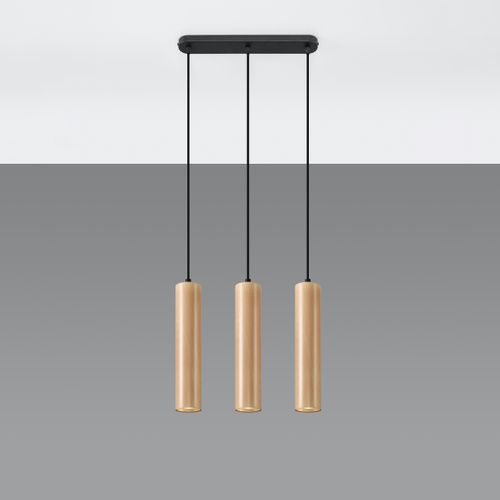Suspension Bois Bois Naturel Gu10 3 Lino Line