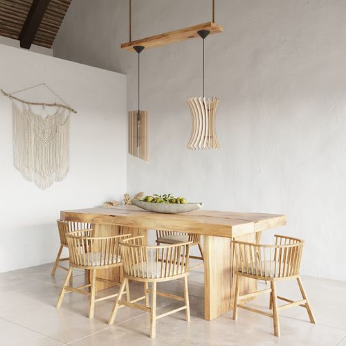 Suspension Bois Bois Naturel E27 1 Alexia