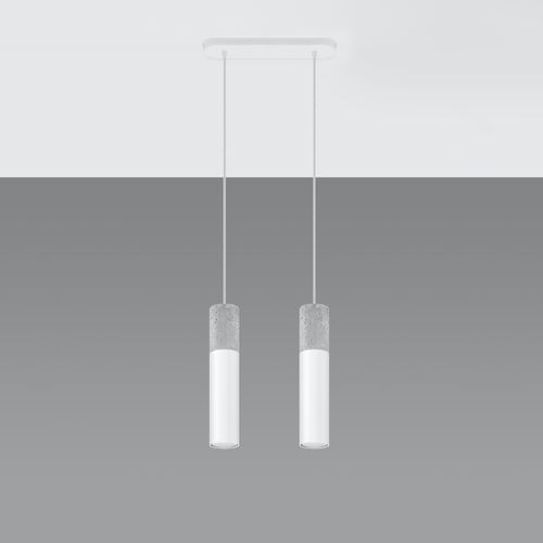 Suspension Acier Blanc/gris Gu10 2 Borigio