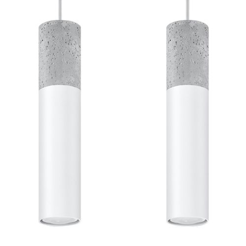 Suspension Acier Blanc/gris Gu10 2 Borigio