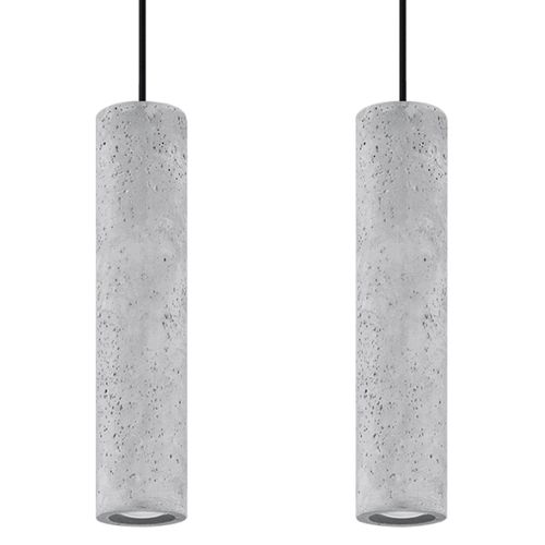 Suspension Béton Gris Gu10 2 Luvo