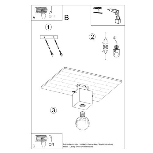 Plafonnier Béton Gris E27 1 Ariz