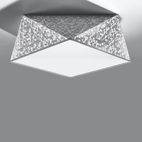 Plafonnier Pvc Argent E27 2 Hexa