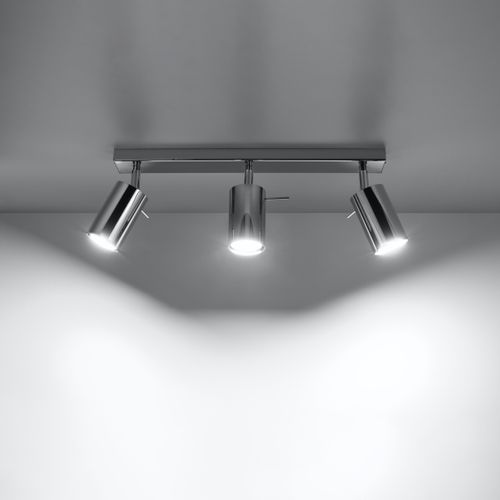 Plafonnier Acier Chrome Gu10 3 Ring