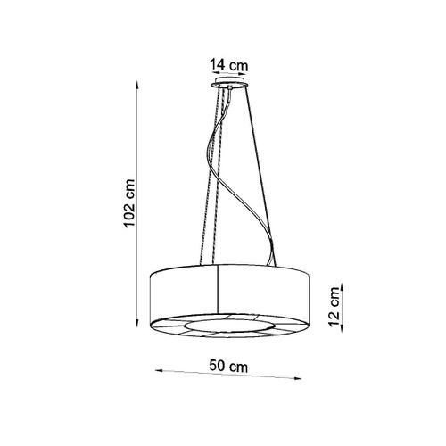 Suspension Tissu Blanc E27 5 Saturno