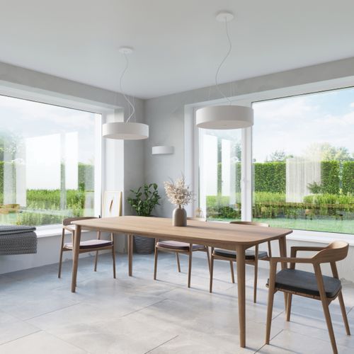 Plafonnier Tissu Blanc E27 6 Skala