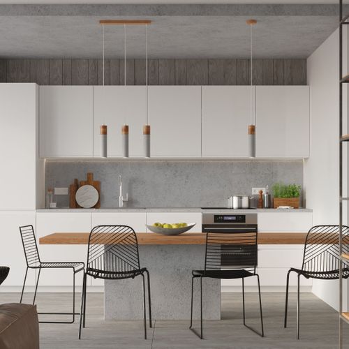 Suspension Béton Gris/bois Naturel Gu10 3 Zane