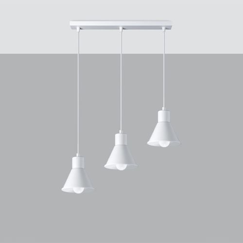 Suspension Acier Blanc E27 3 Taleja