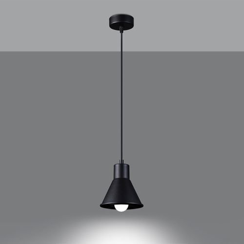 Suspension Acier Noir E27 1 Taleja