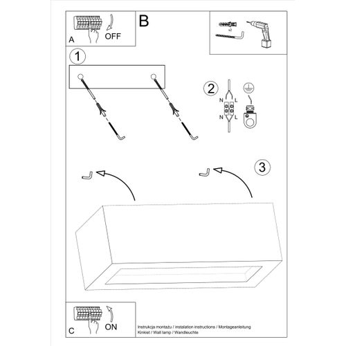 Applique Béton Gris E27 1 Vega