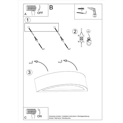 Applique Béton Gris E27 1 Atena