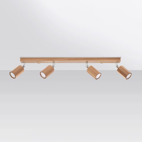 Plafonnier Bois Chêne Gu10 4 Zeke