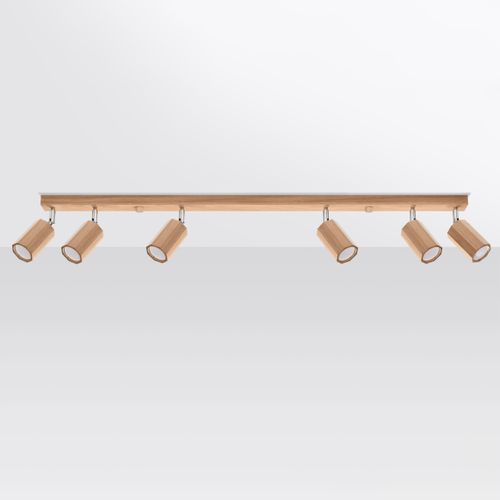 Plafonnier Bois Chêne Gu10 6 Zeke