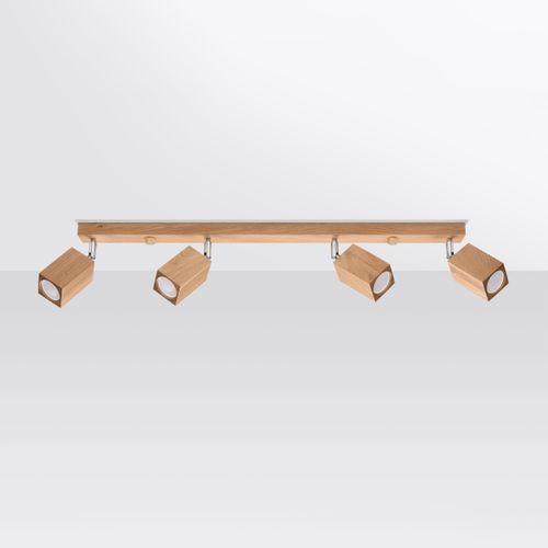 Plafonnier Bois Chêne Gu10 4 Keke