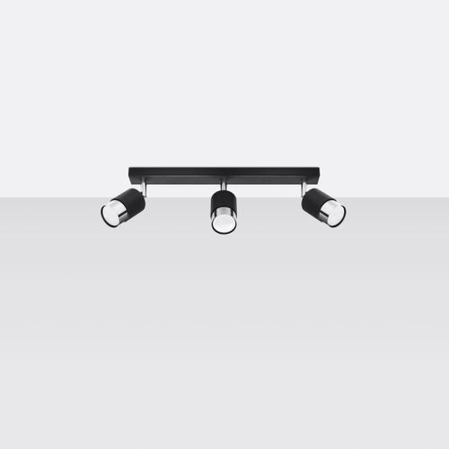 Plafonnier Acier Noir/chromé Gu10 3 Nero