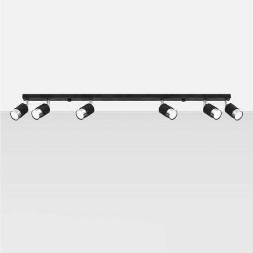 Plafonnier Acier Noir/chromé Gu10 6 Nero