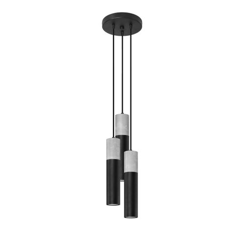 Suspension Acier Gris/noir Gu10 3 Borigio