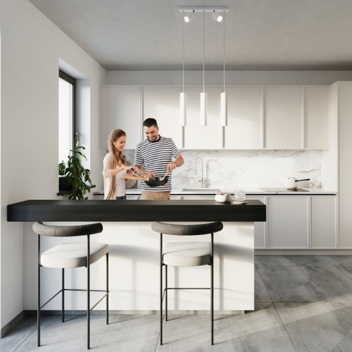 Suspension Acier Blanc Gu10 5 Ring