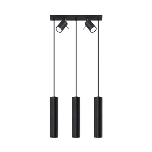 Suspension Acier Noir Gu10 5 Ring