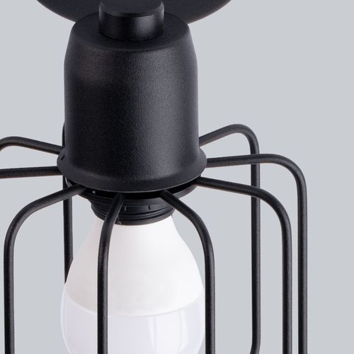 Plafonnier Acier Noir E14 3 Beluci